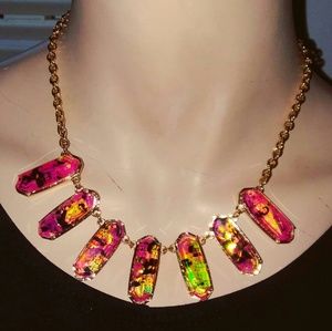 Pink Party Iridescence Necklace w/earings